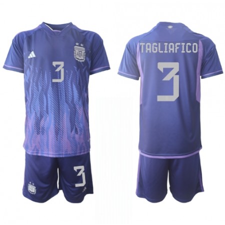 Camiseta de fútbol Argentina Nicolas Tagliafico 3 Niño 2ª equipación Copa Mundo 2022